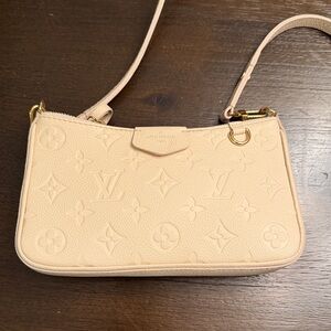 AUTHENTIC Louis Vuitton CREAM Monogram Embossed Shoulder Bag